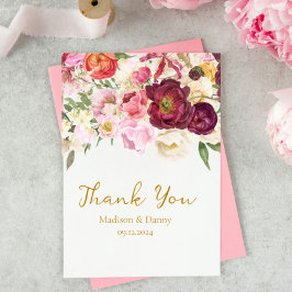 Carte De Remerciements Embrassade Florale Mariage Nuptial