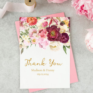 Carte De Remerciements Embrassade Florale Mariage Nuptial