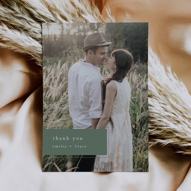 Carte De Remerciements EMELIA Flat Modern Mountain Simple Photo Mariage (EMELIA Flat Modern Mountain Simple Photo Wedding Thank You Card)