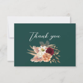 Carte De Remerciements Emerald Burgundy Mariage