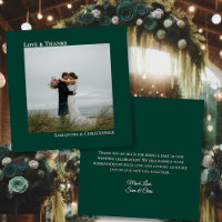 Emerald Green Love & Thanks Photo & Note Mariage