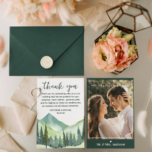 Carte De Remerciements Emerald Greenery Mountain Pine Rustic Mariage