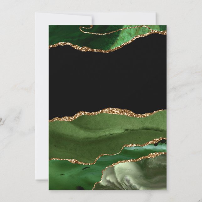 Carte De Remerciements Émeraude Vert Marbré Agate Pierre contemporaine (Devant)