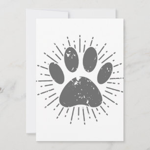 Carte De Remerciements Empreinte de patte de chien de rayon de soleil en