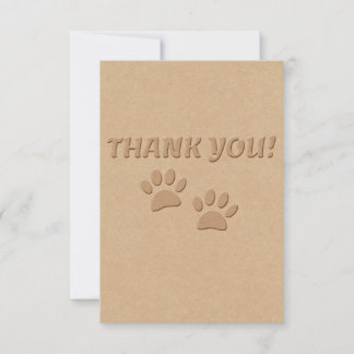 Carte De Remerciements Empreinte de patte De Chien Et Texte
