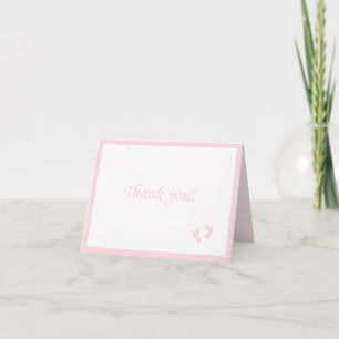 Carte De Remerciements Empreintes de bébé roses-Merci