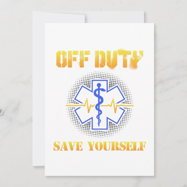 Carte De Remerciements EMS Off Duty Save You Paramedic Secourir drôle (Devant)