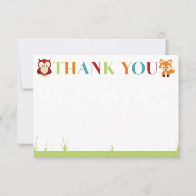 Carte de remerciements en Baby shower en bois (Devant)