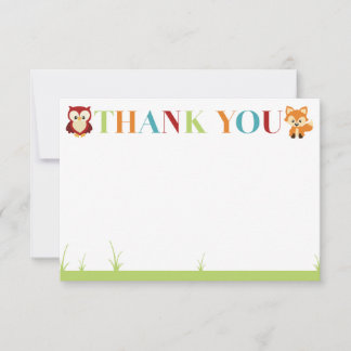 Carte de remerciements en Baby shower en bois