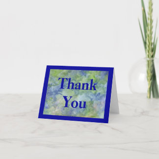 Carte de remerciements en bleu et vert