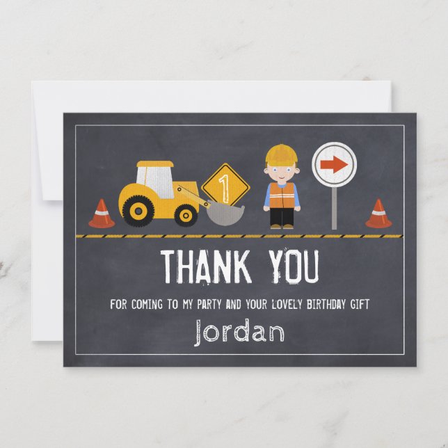 Carte de remerciements en construction de tableau (Devant)