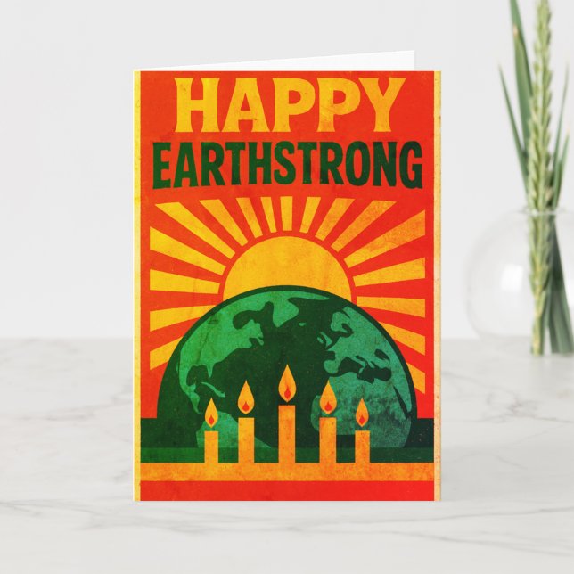 Carte De Remerciements En haut ! Heureux Earthstrong (Devant)