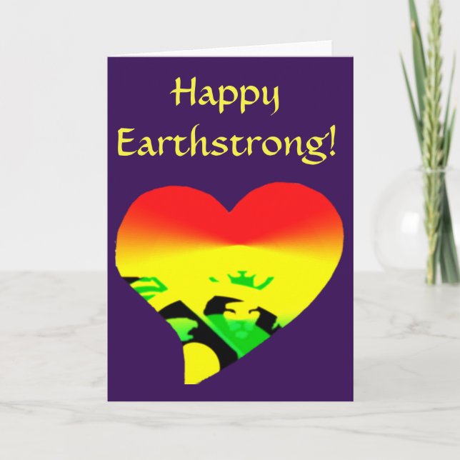 Carte De Remerciements En haut ! Heureux Earthstrong (Devant)