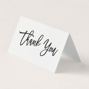 Carte de remerciements en lettres de main chic