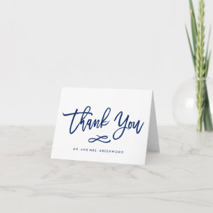 Carte de remerciements en lettres de mariage de