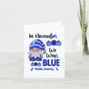 Carte De Remerciements En Novembre Nous Portons Bleu : Gnome Sensibilisat