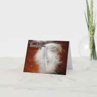 Carte de remerciements en plume d'ange