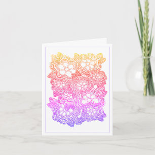 CARTE DE REMERCIEMENTS EN TRICOT FLEURI