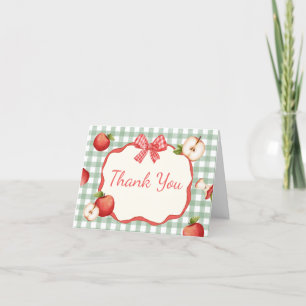 Carte De Remerciements en vichy Pomme de notre Baby shower oculaire