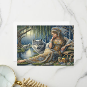 Carte De Remerciements Enchantement Lune dans la Forêt Mystique
