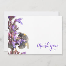 Carte de remerciements enchanteur avec bourdon de 
