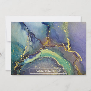 Carte De Remerciements Encre d'alcool or coloré Liquide Art Abstrait