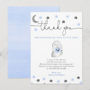 Carte De Remerciements Enfant garçon halloween tomber baby shower fantôme