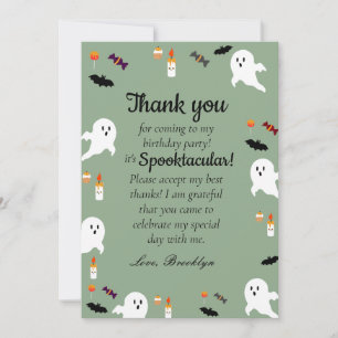 Carte De Remerciements Enfants citrouilles éffrayants halloween 1er anniv