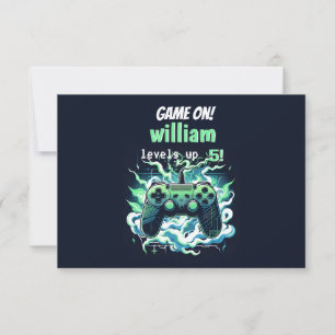 Carte De Remerciements Enfants cool niveau de jeu jusqu'à 5e anniversaire