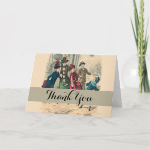 Carte De Remerciements Enfants Famille Antique Victorienne Enfant