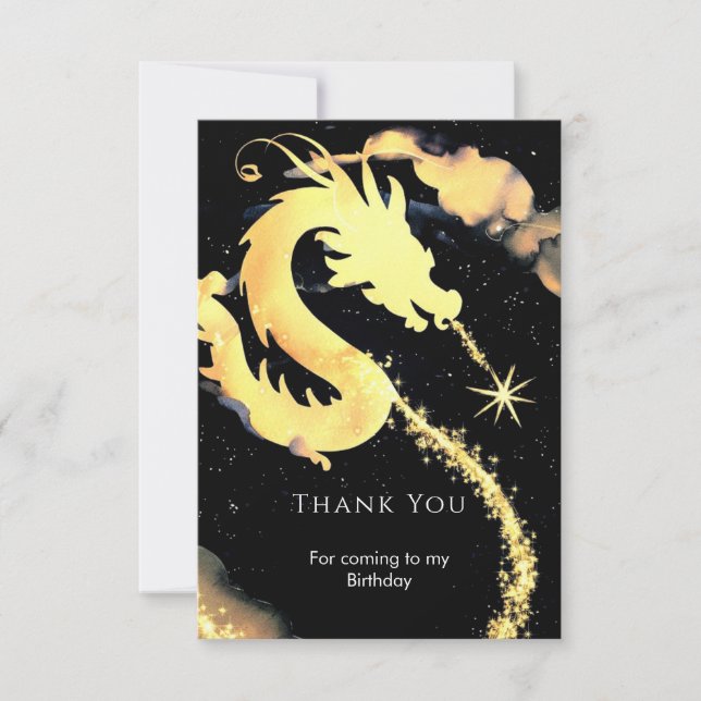 Carte De Remerciements Enfants Whimsical Dragon Anniversaire (Devant)