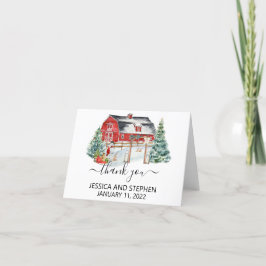 Carte De Remerciements Enregistrer la date Hiver Grange Noël Mariage