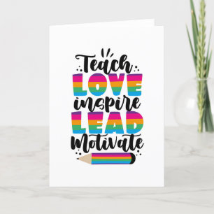 Carte De Remerciements Enseigner L'Amour Inspirer La Motivation Du Plomb
