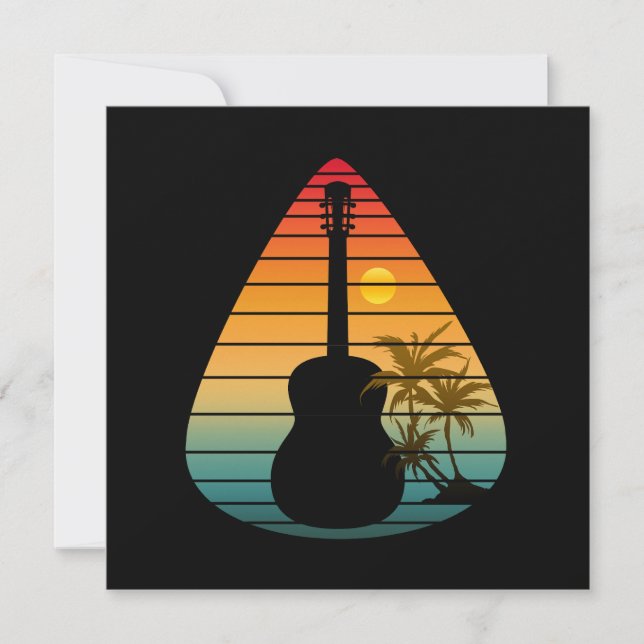 CARTE DE REMERCIEMENTS ENSOLEIL ONGLET DE GUITARE TENDANCE (Devant)