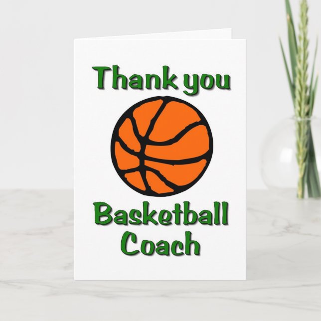 Carte De Remerciements entraîneur de basket-ball (Devant)