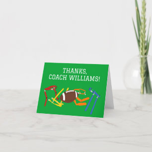 Carte De Remerciements Entraîneur de football à drapeau personnalisé
