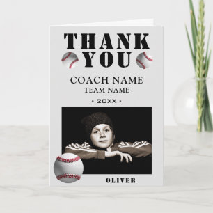 Carte De Remerciements Entraîneur de photo de sport de baseball