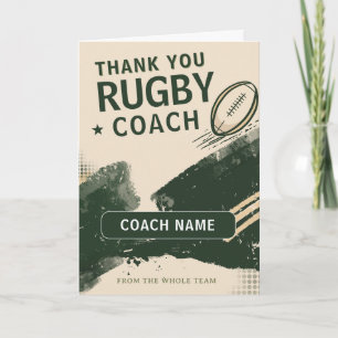 Carte De Remerciements Entraîneur d'une équipe de rugby moderne