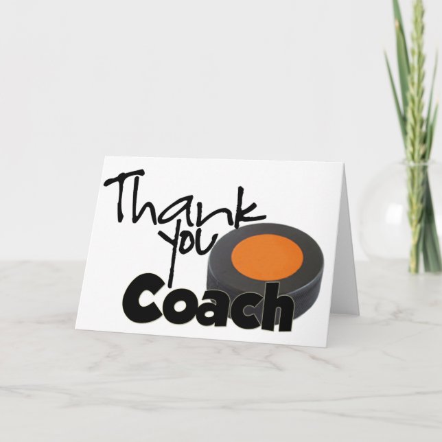 Carte De Remerciements Entraîneur Merci, Hockey (Devant)