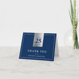 Carte De Remerciements ENTREPRISE ANNIVERSAIRE affaires blanc marine arge