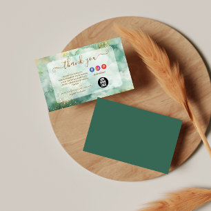 Carte De Remerciements Entreprise de marbre vert de luxe