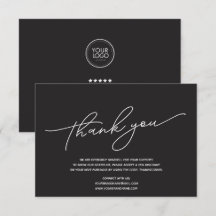 Entreprise de remerciement avec logo personnalisé