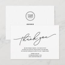 Entreprise de remerciement avec logo personnalisé