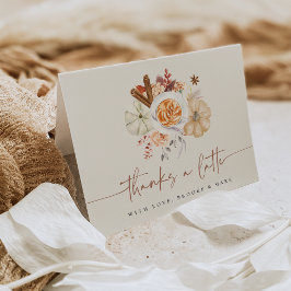 Carte De Remerciements Épice Citrouille d'automne "Merci un latte"