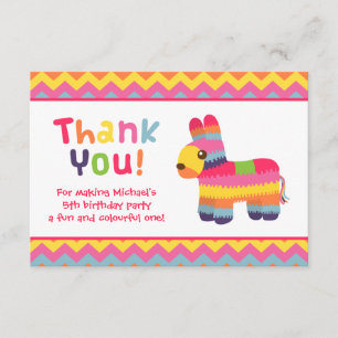 Carte De Remerciements Épingle de remerciement Pinata Fiesta mexicaine An
