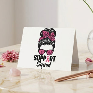 Carte De Remerciements Équipe de soutien Nœud décoiffé Guerrière rose Can