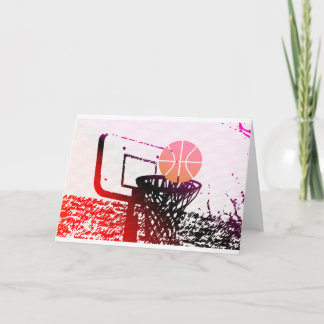 Carte De Remerciements Équipe Sports Balle Basketball Filet Entraîneur Je