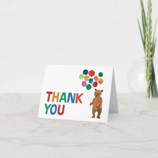 Carte De Remerciements Eric Carle | Ours Brun - Joyeux anniversaire Petit (Devant)