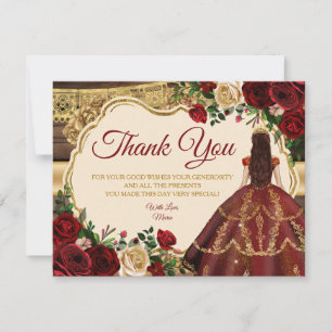 Carte De Remerciements Espagnol Bourgogne Floral Russe Bois Mis Quince