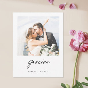Carte De Remerciements Espagnol Gracias Elegant Mariage photo moderne